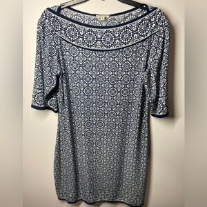 Max Studio Blue and White Patterned Dress